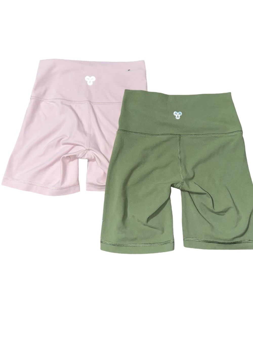 TNA Aritzia TWO PAIR of Women’s Size XS Light Pink & Olive Green Biker Shorts